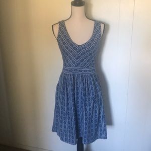 Anthropologie Maeve "Lazuli" Blue Aztec Dress